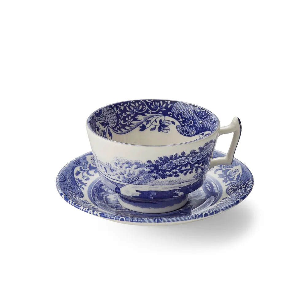 Spode Голубая итальянская чашка для завтрака 280 мл с блюдцем BLI1260