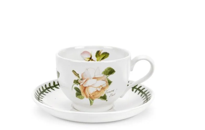 Portmeirion Чайная чашка Botanic Roses 200 мл с блюдцем Tamora Peach BR04107-D