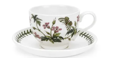 Portmeirion Ботанический сад 280 мл чашка для завтрака с блюдцем Herb Robert BG04557-C