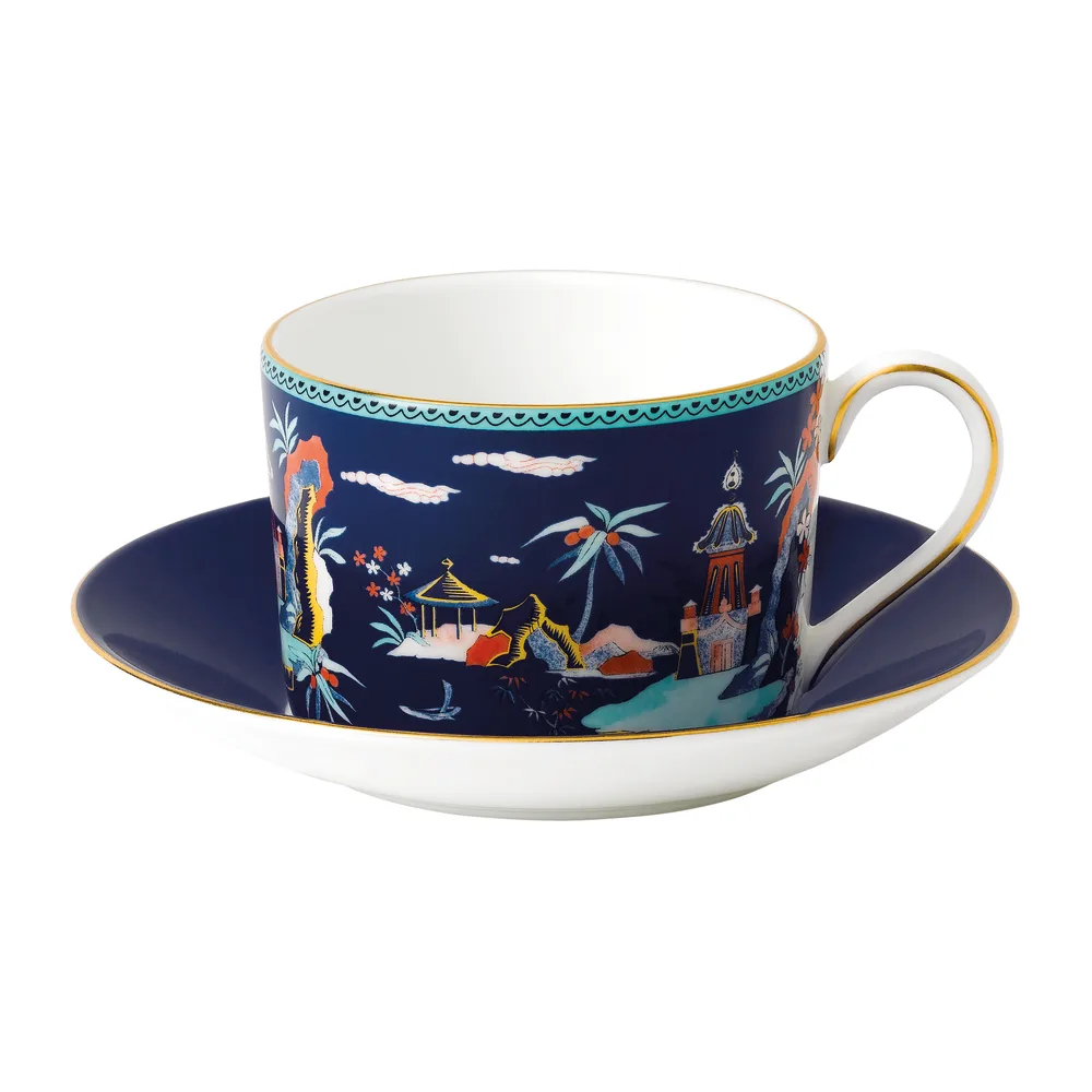 Wedgwood Чайная чашка Wonderlust Blue Pagoda с блюдцем 180 мл 40031709