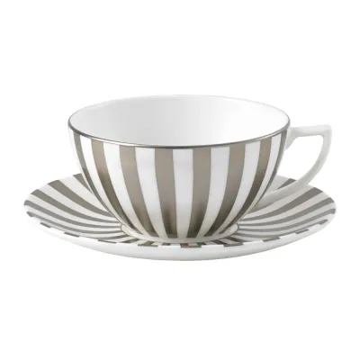Wedgwood Jasper Conran Platinum 250 мл полосатая чайная чашка с блюдцем 1058023