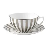 Wedgwood Jasper Conran Platinum 250 мл полосатая чайная чашка с блюдцем 1058023 — фото 1