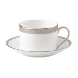 Wedgwood Чайная чашка Vera Wang Lace Platinum 150 мл с блюдцем 1053468 — фото 1