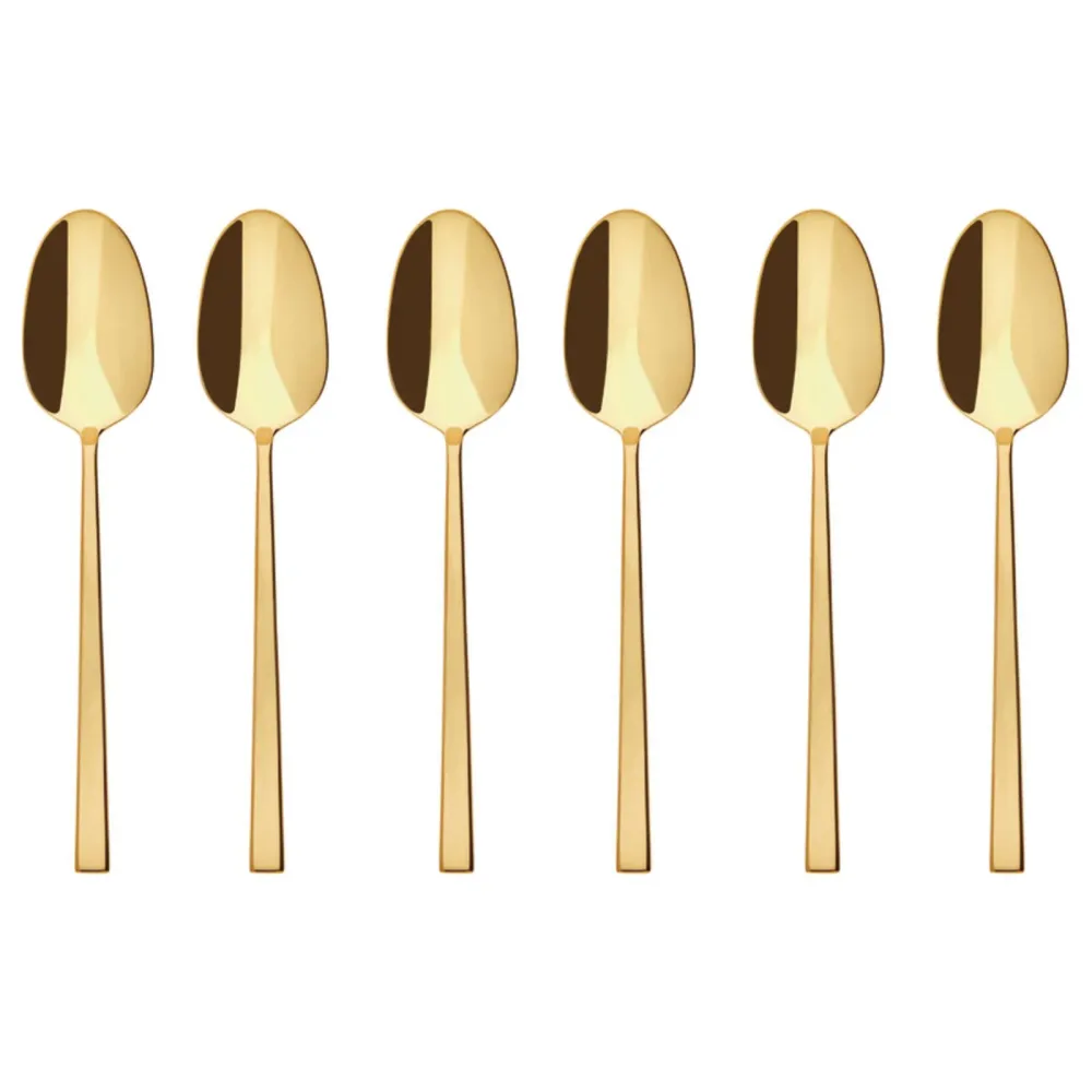 Sambonet Набор из 6 кофейных/чайных ложек Rock PVD PVD Gold 52762GA6