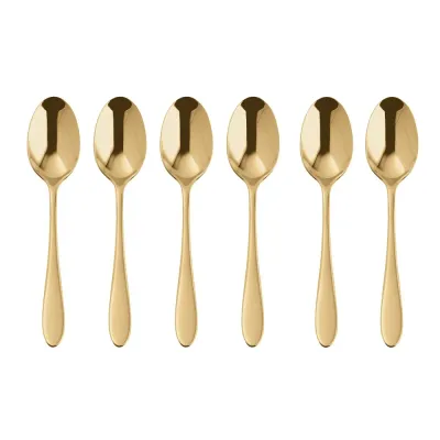 Sambonet Набор из 6 ложек для эспрессо Velvet PVD Gold 52712GA7