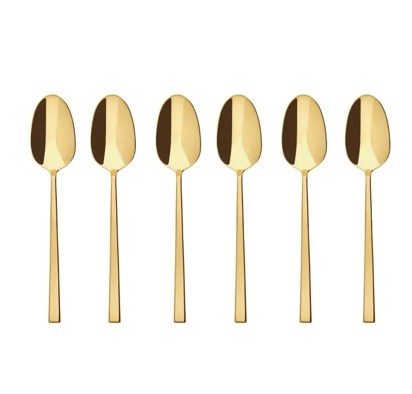 Sambonet Набор из 6 ложек для эспрессо Rock PVD Gold 52762GA7