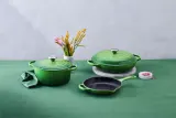 Le Creuset Сковорода чугунная 26см бамбук зеленая 20187264080422 — фото 3