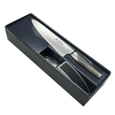 Global Поварской нож G-2 + точилка MinoSharp G-2220GB