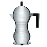 Alessi Алюминиевая турка кофеварка Pulcina на 6 чашек. черная ручка MDL02/6BCH — фото 1