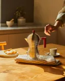 Alessi Алюминиевая турка кофеварка Pulcina на 6 чашек. черная ручка MDL02/6BCH — фото 2