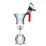 Alessi Алюминиевая турка кофеварка Pulcina на 6 чашек. Красный MDL02/6 R — фото 3