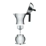 Alessi Алюминиевая турка кофеварка Pulcina на 6 чашек. черная ручка MDL02/6 B — фото 3