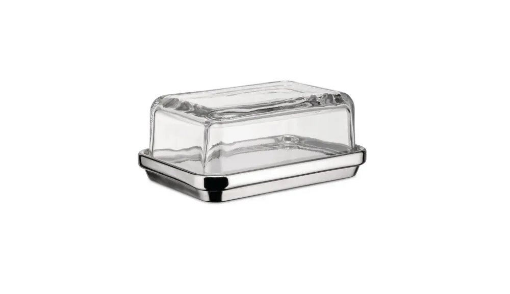 Alessi Стальная масленка со стеклянной крышкой ES03