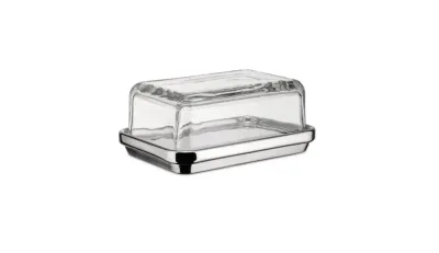 Alessi Стальная масленка со стеклянной крышкой ES03