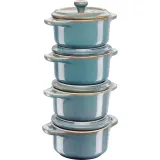 STAUB Набор из 4 мини-кокотниц 200мл 10см античная бирюза 40508-159-0 — фото 1