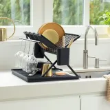 Brabantia Складная сушилка для посуды 51х42см темно-серая 139482 — фото 3
