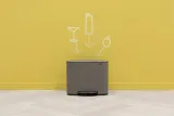 Brabantia Контейнер для мусора Bo 3х11л с сегрегацией, платина 121067 — фото 3