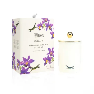 Wax Lyrical Ароматическая свеча RHS Wildscents 12x18см Ориентальный Орхидея и Кедр RHE0203