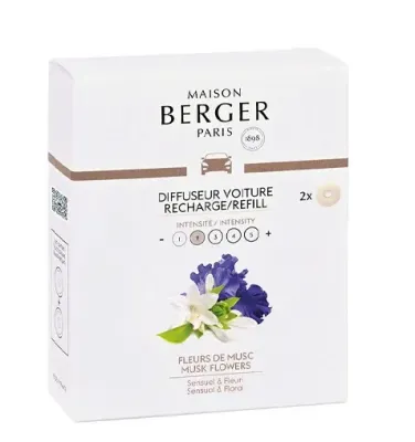 Maison Berger Paris Набор 2 запасных картриджа для автомобильного диффузора с ароматом цветка мускуса. EAN 3127290066008
