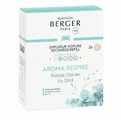 Maison Berger Paris Набор 2 запасных картриджа Aroma Respire для автомобильного диффузора EAN 3127290064462