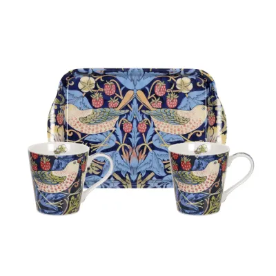 Spode Набор из 2 кружек 180 мл Morris & Co.+ поднос 21x14 см Клубничный вор синий EAN 749151564756