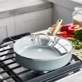 GreenPan Сковорода Padova 28 см 3,6 л с крышкой небесно-голубая EAN 4895156672937 — фото 4