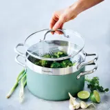 GreenPan Кастрюля Padova 24 см 5,7 л с паровой вставкой небесно-голубая EAN 4895156672913 — фото 2
