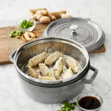 STAUB Чугунная кастрюля Cocotte 24 см 3,8 л со вставкой-пароваркой графит EAN 3272340053535 — фото 2