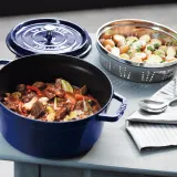 STAUB Чугунная кастрюля Cocotte 24 см 3,8 л со вставкой-пароваркой графит EAN 3272340053535 — фото 4