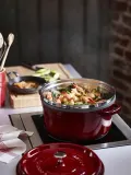 STAUB Чугунная кастрюля Cocotte 24 см 3,8 л со вставкой-пароваркой графит EAN 3272340053535 — фото 5