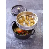 STAUB Чугунная кастрюля Cocotte 24 см 3,8 л со вставкой-пароваркой черная EAN 3272340054372 — фото 4