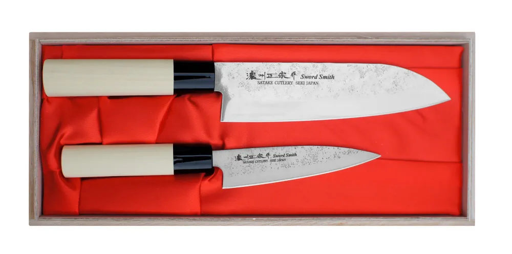 Satake Набор из 2 ножей Nashiji Natural Santoku + многоцелевые ножи EAN 4956617600477