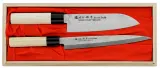 Satake Набор из 2 ножей Nashiji Natural Santoku + Sashimi EAN 4956617600309 — фото 2