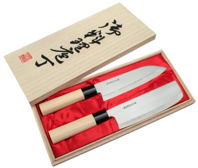 Satake Набор из 2 ножей Satake Megumi Santoku + Nakiri EAN 4956617600156