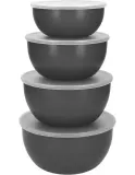 KitchenAid Набор из 4 кухонных мисок с крышками серого цвета EAN 5057982103873 — фото 1