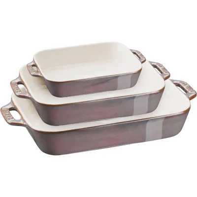 STAUB Набор из 3 керамических тарелок Cooking antique graphite EAN 3272340050107