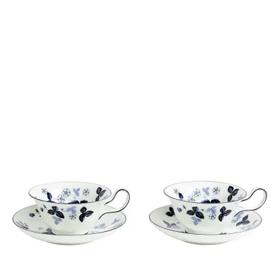 Wedgwood Набор из 2 чайных чашек Wild Strawberry 177 мл с блюдцами Ink Blue EAN 701587481663