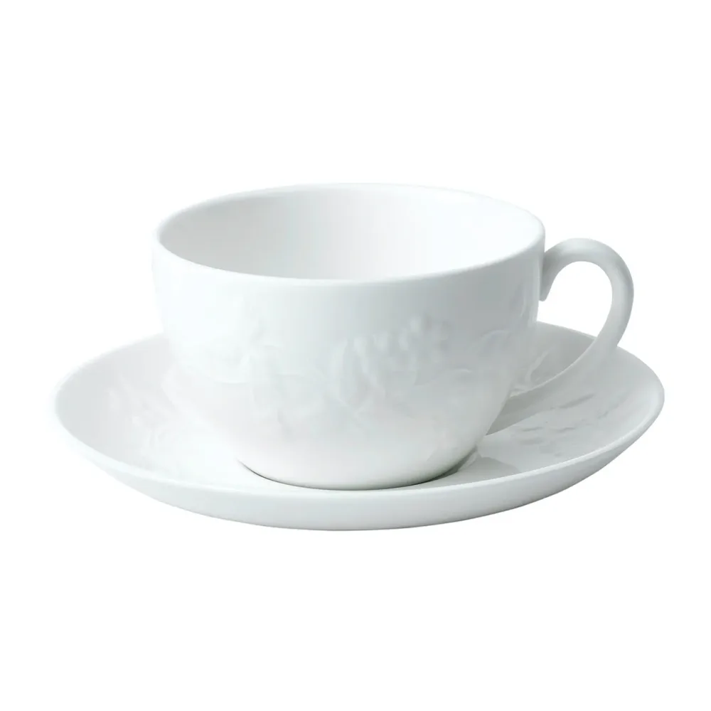 Wedgwood Чайная чашка White Wild Strawberry 200 мл с блюдцем EAN 701587350174