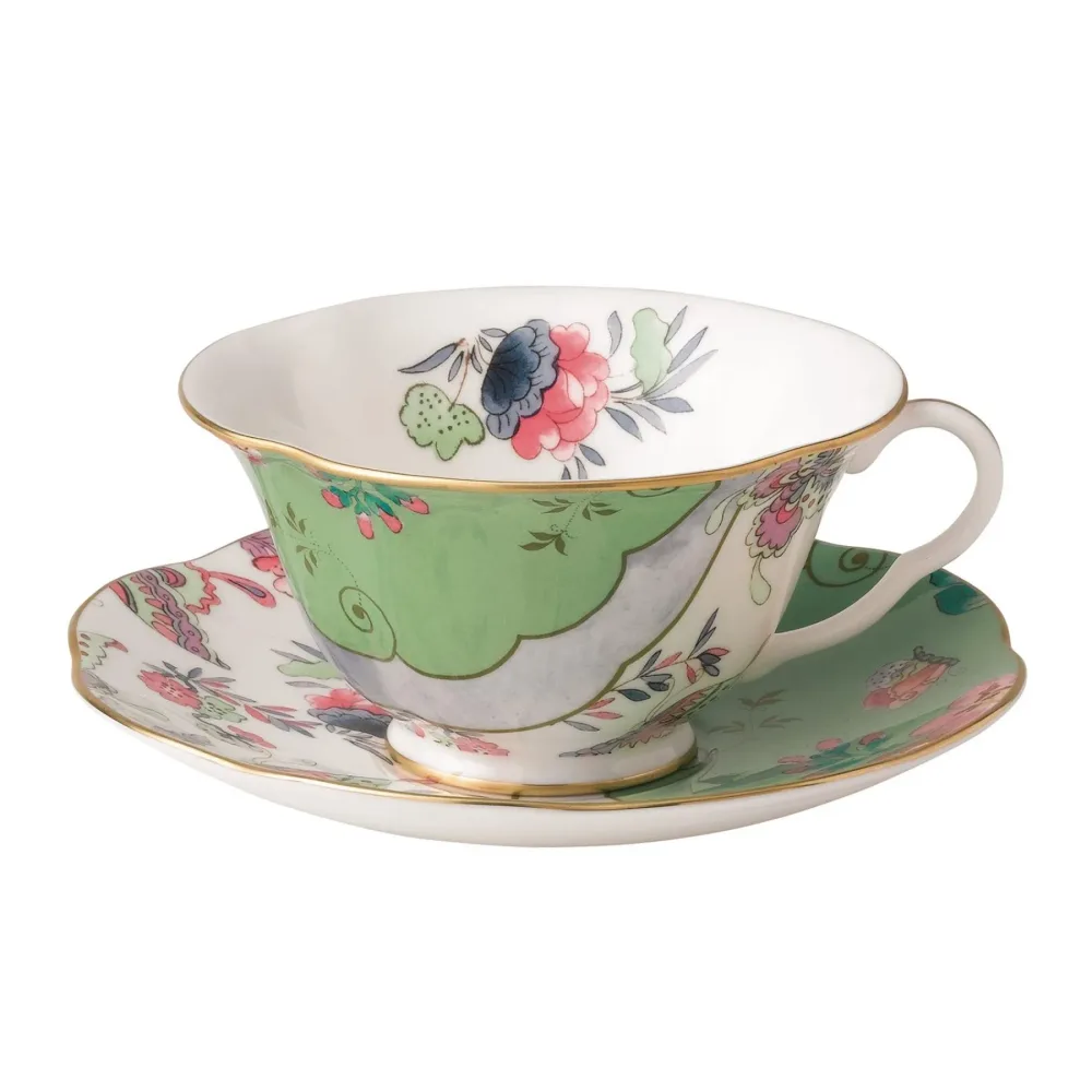 Wedgwood Чайная чашка с блюдцем Бабочка зеленая 180 мл EAN 091574178745