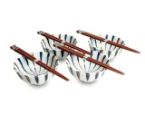Mensa Home Набор из 4 мисок Stripes 11,5x5,5 см + палочки для еды EAN 00966207 — фото 1
