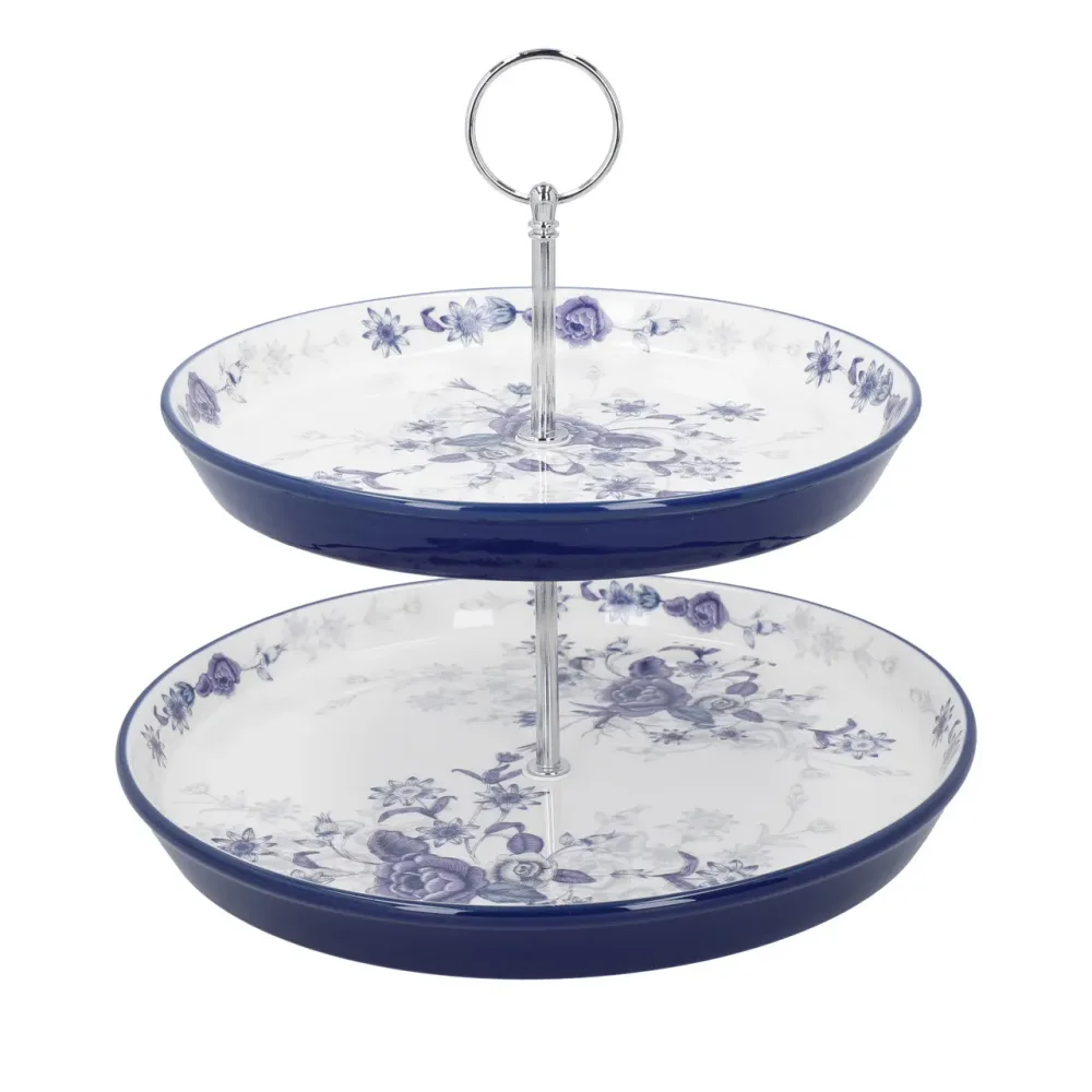 Kitchen Craft London Pottery 26 см 1-ярусный стеклянный поднос Голубая роза EAN 5057982075347
