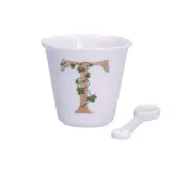 La Porcellana Bianca Чашка Zestaw Unico filiżanka z łyżeczką do espresso 75ml literka T P00450015T — фото 1