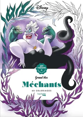 Hachette раскраска по номерам -Большой блок Disney Méchants: 60 антистрессовых раскрасок в твердом переплете