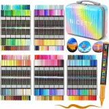 NICETY 360 Couleurs Feutres Acryliques avec Pointe 1–5 мм – Маркер для акриловой краски для Pierre, Bois, Verre, Céramique & Tissu – Marqueur Acrylique pour Surfaces Multiples, непроницаемый и нетоксичный — фото 1