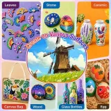 NICETY 360 Couleurs Feutres Acryliques avec Pointe 1–5 мм – Маркер для акриловой краски для Pierre, Bois, Verre, Céramique & Tissu – Marqueur Acrylique pour Surfaces Multiples, непроницаемый и нетоксичный — фото 7