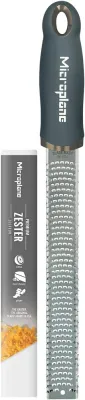 Терка Microplane After Dark Grey для цитрусовых, твердых сыров, имбиря, шоколада, мускатного ореха и трюфелей, с лезвиями из нержавеющей стали - Сделано в США