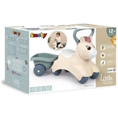 Каталка-пони Smoby Little Baby Pony 140502 с прицепом для детей от 12 месяцев