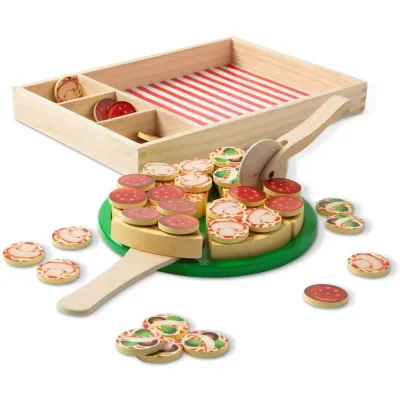 Spin Master 93611 20155221 — Игровой набор Melissa & Doug деревянная пицца с 36 аксессуарами Pizza Party