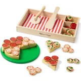 Spin Master 93611 20155221 — Игровой набор Melissa & Doug деревянная пицца с 36 аксессуарами Pizza Party — фото 2