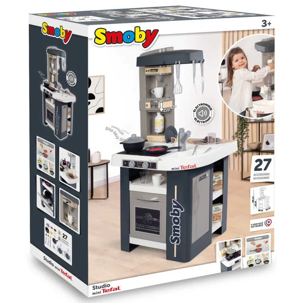 Детская электронная кухня Smoby MiniTefal Studio 311056 с 27 аксессуарами от 3 лет